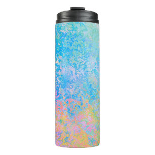 Colourful Neon Pastel Sky Alcohol Ink Abstract Thermal Tumbler