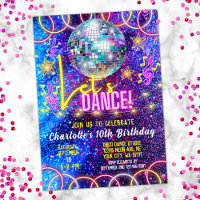 Colourful Neon Pink Glow Girl's Let's Dance Party