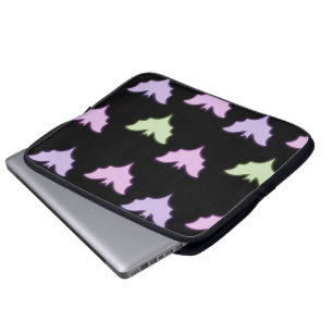 Colourful Neon Pink Purple Green Bats Halloween Laptop Sleeve