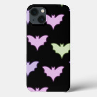 Colourful Neon Pink Purple Green Bats Halloween  M
