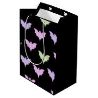 Colourful Neon Pink Purple Green Bats Halloween