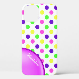 Colourful Neon Polka Dots iPhone 12 Case