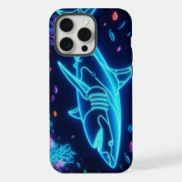 Colourful neon shark
