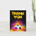 Colourful Neon Soccer Theme Thank You Note Card<br><div class="desc">Colourful Neon Soccer Theme Thank You Note Card.  A perfect way to say thank you for the gifts you received at your soccer themed party.  Also,  great to use to thank your soccer coach or trainer.</div>