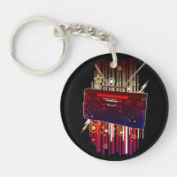Colourful Neon Speaker Artwork for Music and Retro