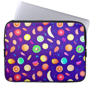 Colourful Neon Tropical Fruit Pattern Laptop Sleeve