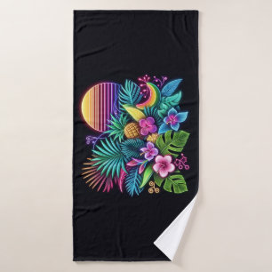 Colourful Neon tropical/Hawaiian Bath Towel