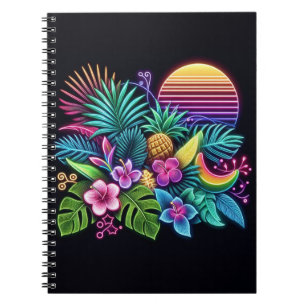 Colourful Neon tropical/Hawaiian Notebook
