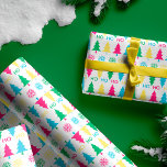Colourful Neon Typographic HO HO Christmas Tree Wrapping Paper<br><div class="desc">Add a pop of neon under your Christmas tree with our festive, fun, and neon colourful wrapping paper. Our wrapping paper design features a fun festive typographic design "Ho Ho Ho" and a bold neon Christmas tree design and snowflakes. Bright Yellow, green, magenta, and teal colours are used to create...</div>