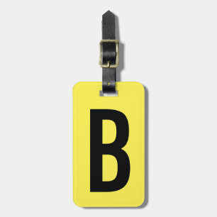 Colourful neon yellow monogram travel luggage tag