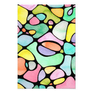 Colourful Neurographic Watercolor Art  Photo Print