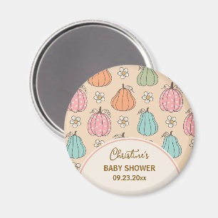 Colourful Neutral Pumpkin Pattern Baby Shower favo Magnet