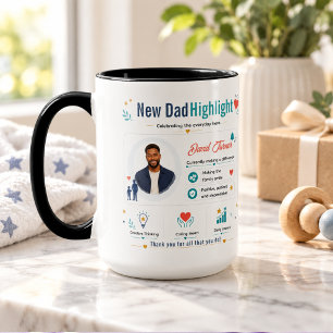 Colourful New Dad Highlight Appreciation Profile Mug