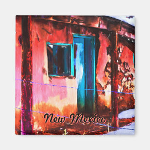 Colourful New Mexico Adobe Building Magnet