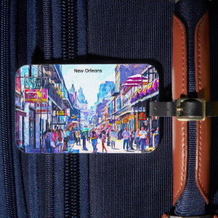 Colourful New Orleans Louisiana French Quarter Luggage Tag