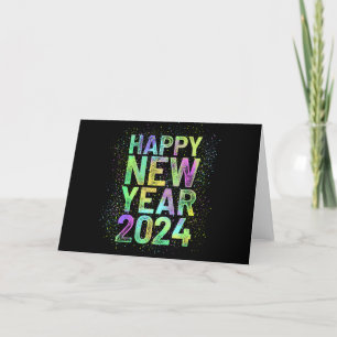 Colourful new year 2024 thank you card