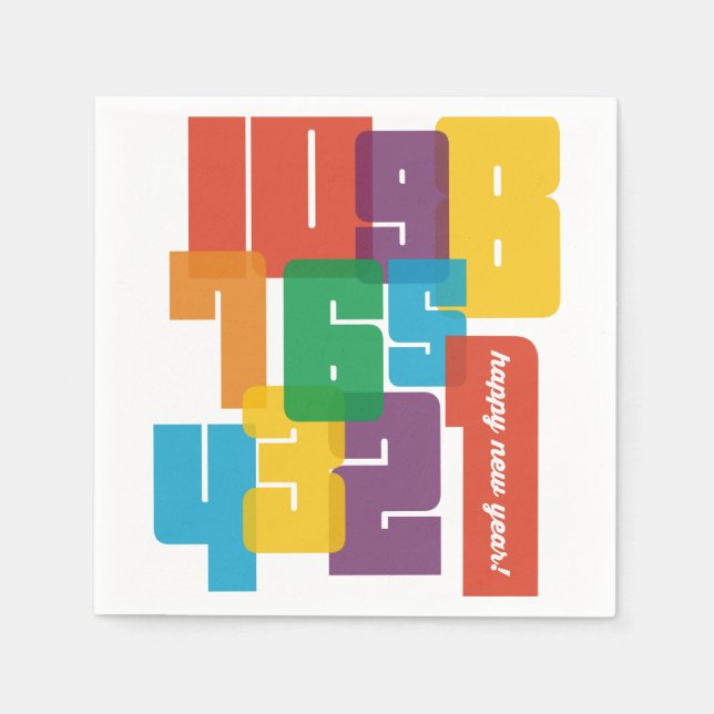 Colourful New Year Napkin (Front)