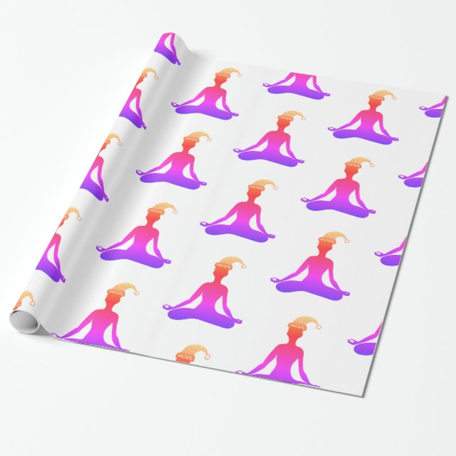 Colourful New Year Yoga Glossy Wrapping Paper (Unrolled)