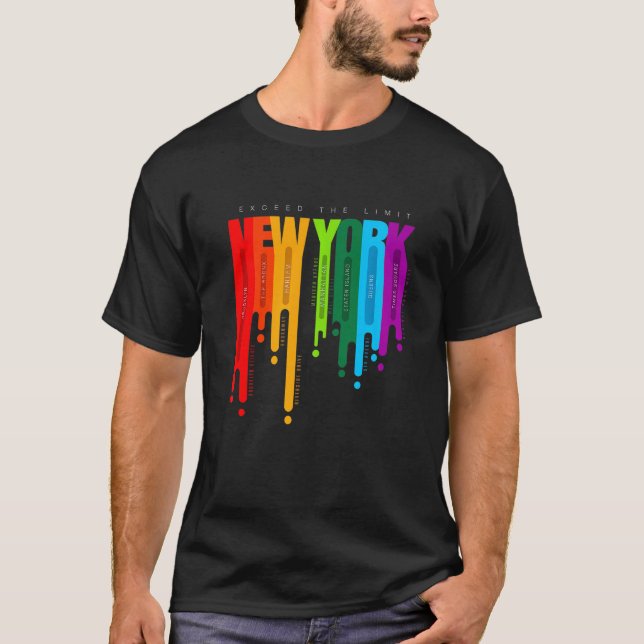 Colourful New York City Fashion Tee Shirt Cool New (Front)
