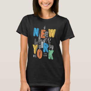 Colourful New York City Statue Of Liberty City Tou T-Shirt