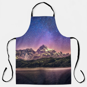 Colourful night sky landscape with starry starry s apron