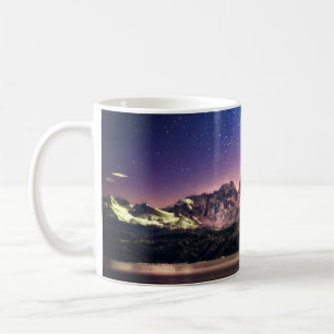Colourful night sky landscape with starry starry s coffee mug