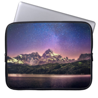 Colourful night sky landscape with starry starry s laptop sleeve