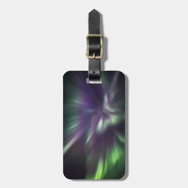 Colourful Northern Lights Luggage Tag (Front Vertical)