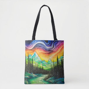 Colourful Northern Lights Tote Bag
