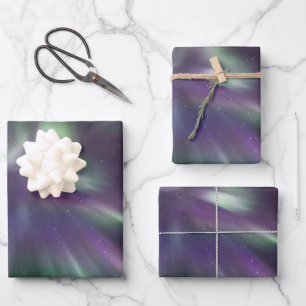 Colourful Northern Lights Wrapping Paper Sheet