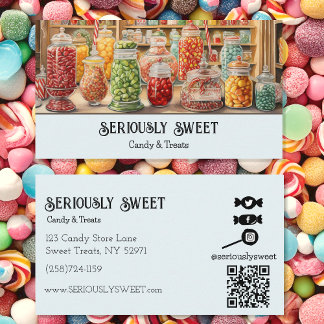Colourful Nostalgic Candy Store Business Card