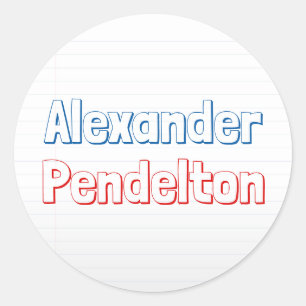 Colourful Notebook Paper Theme Classroom Name Classic Round Sticker