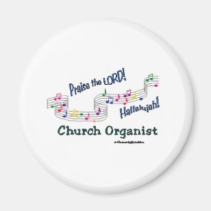 Colourful Notes Organist Magnet