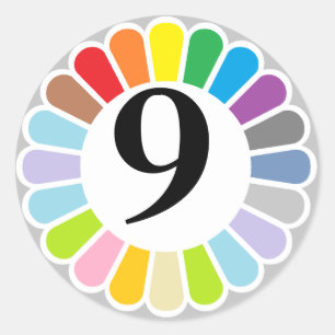 colourful number 9 sticker