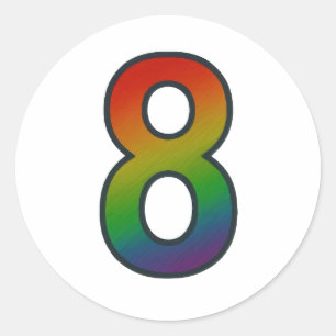 Colourful Number Eight Sticker