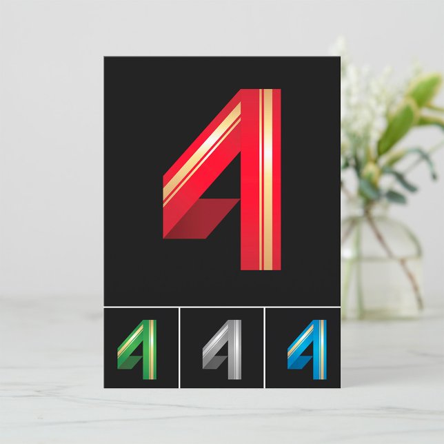 Colourful Number Four Invitations (Creator Uploaded)