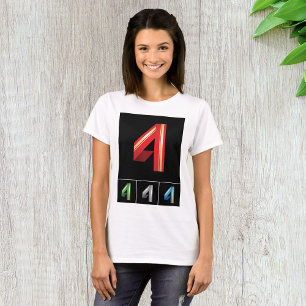Colourful Number Four Womens T-Shirt