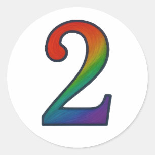 Colourful Number Two Sticker