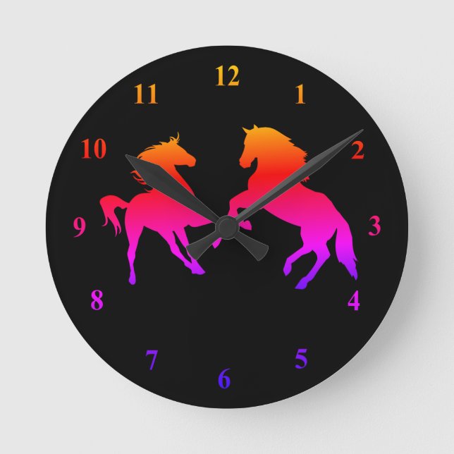 Colourful Numbers and Horse Wall Clock Choose Colo (Front)