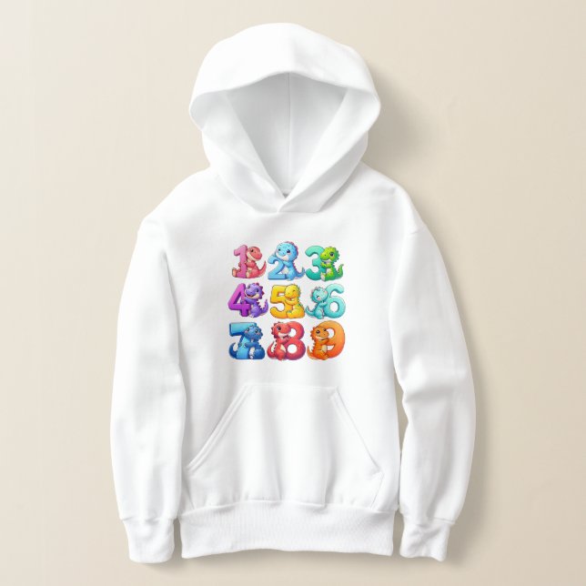 Colourful Numbers Maths Hoodie for Kids (Laydown)