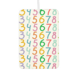 Colourful Numbers Pattern Car Air Freshener