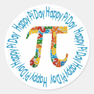 Colourful Numbers Pi Day Gifts and Tees Classic Round Sticker