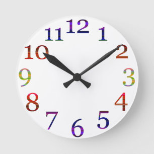 colourful numbers wall clock