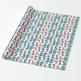 Colourful Numbers Wrapping Paper
