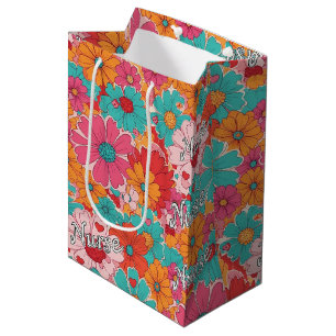 Colourful Nurse Floral Pattern (1) Medium Gift Bag