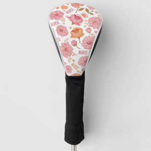 Colourful Nurse Floral Pattern (3) Golf Head Cover