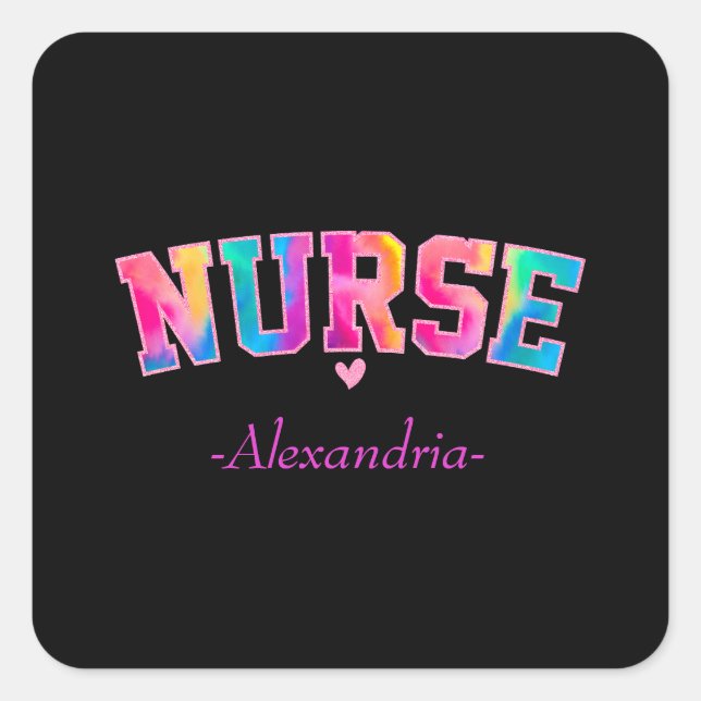 Colourful Nurse Square Sticker (Front)