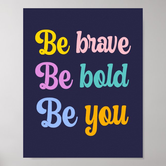 Colourful Nursery Inspirational Quote Art Poster (Front)