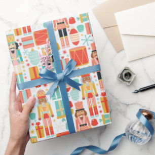 Colourful Nutcracker Drums Christmas Pattern Wrapping Paper