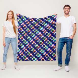 Colourful Nutcracker Soldiers Christmas Fleece Blanket